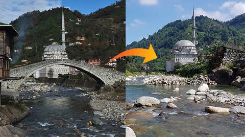 Rize'de 300 Yıllık Kemer Köprü Çöktü