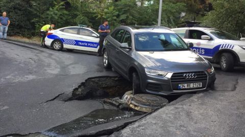 Beşiktaş'ta Yol Çöktü