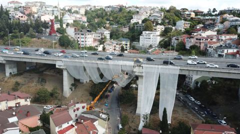 Ortaköy Viyadüğü’nden Düşen Parçalara Fileli Önlem