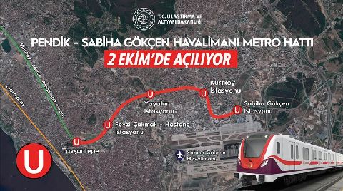 Pendik-Sabiha Gökçen Havalimanı Metrosu Pazar Günü Hizmete Açılıyor