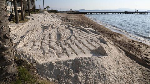 Bodrum'da Sahile Beyaz Kum Döken Otelin Çalışması Durduruldu