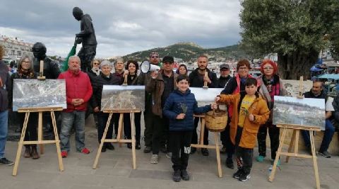 Foça’da Taş Ocaklarına Karşı Sergili Protesto