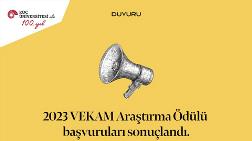 2023 VEKAM Araştırma Ödülü Başvuruları Sonuçlandı