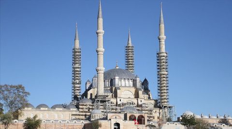 Selimiye Camisi'nde Restorasyon Çalışmaları Sürüyor