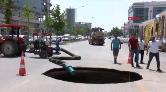 Ankara'da Yol Çöktü