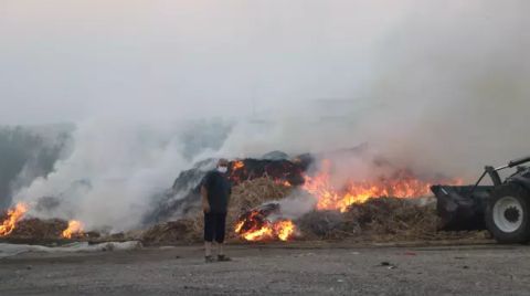 Anız Yangını, Belediyenin Şantiyesine Sıçradı