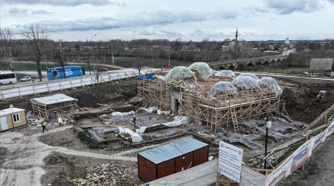 Gazi Mihal Hamamı'nın Restorasyonu Sürüyor