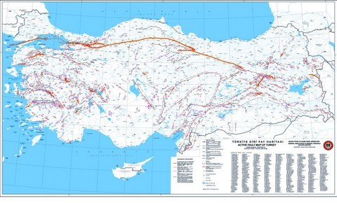 Güncellenen Diri Fay Haritası'na Göre Türkiye'deki Diri Fay Sayısı 326