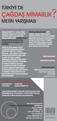 "Türkiye'de Çağdaş Mimarlık?" Metin Yarışması