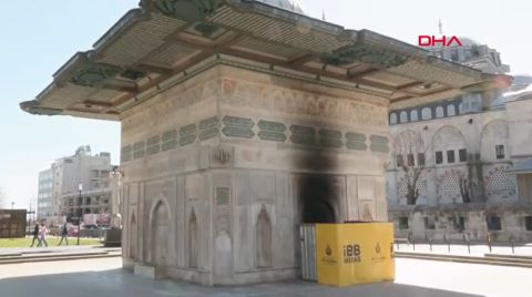 Tarihi Çeşme Yakılarak Tahrip Edildi