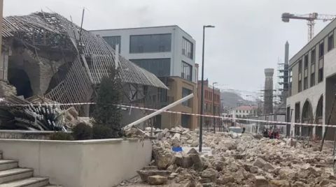 Malatya'da Cami İnşaatında Göçük
